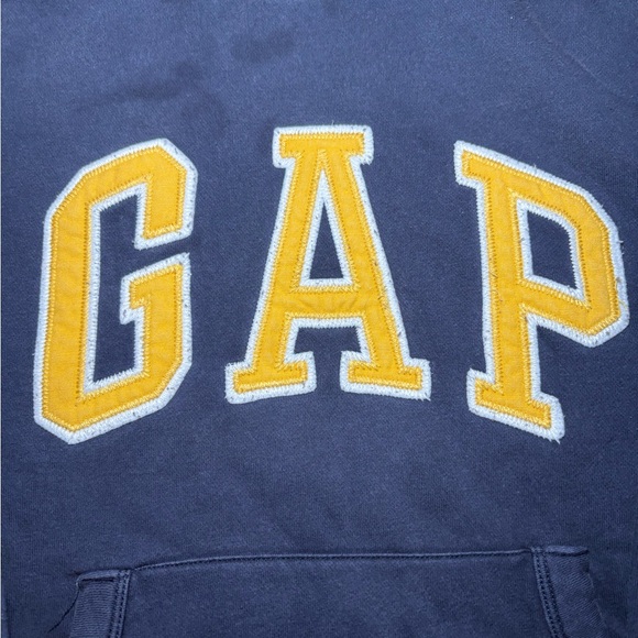 GAP Navy Hoodie with Yellow Logo Size Kids XL - Picture 2 of 4